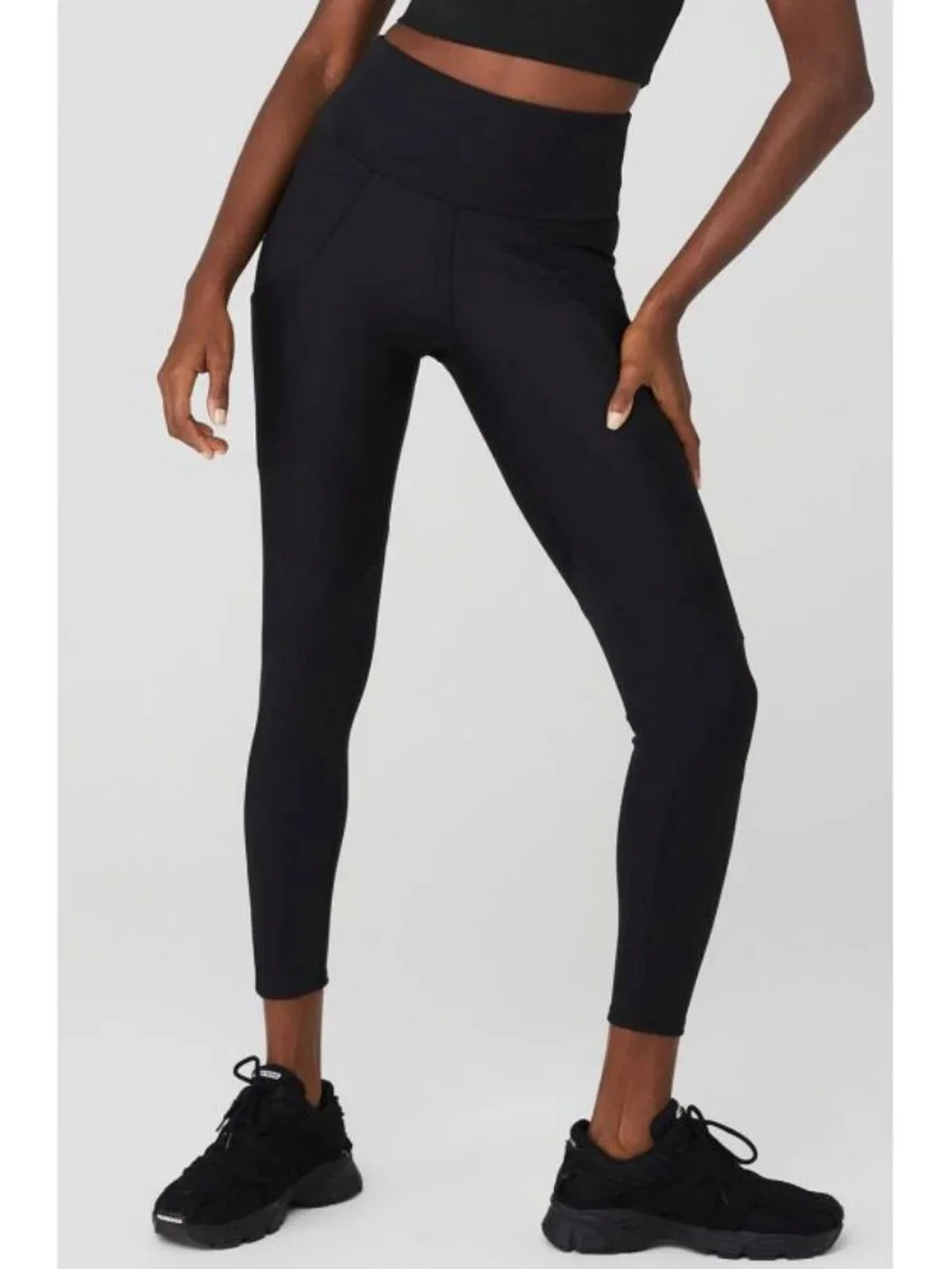 Alo Ribbed Airlift High-Waist 7/8 Enchanted Leggings Pockets Hi-Rise Skinny Pant